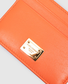 Dolce&Gabbana Dauphine orange leather cardholder BI0330A9S25