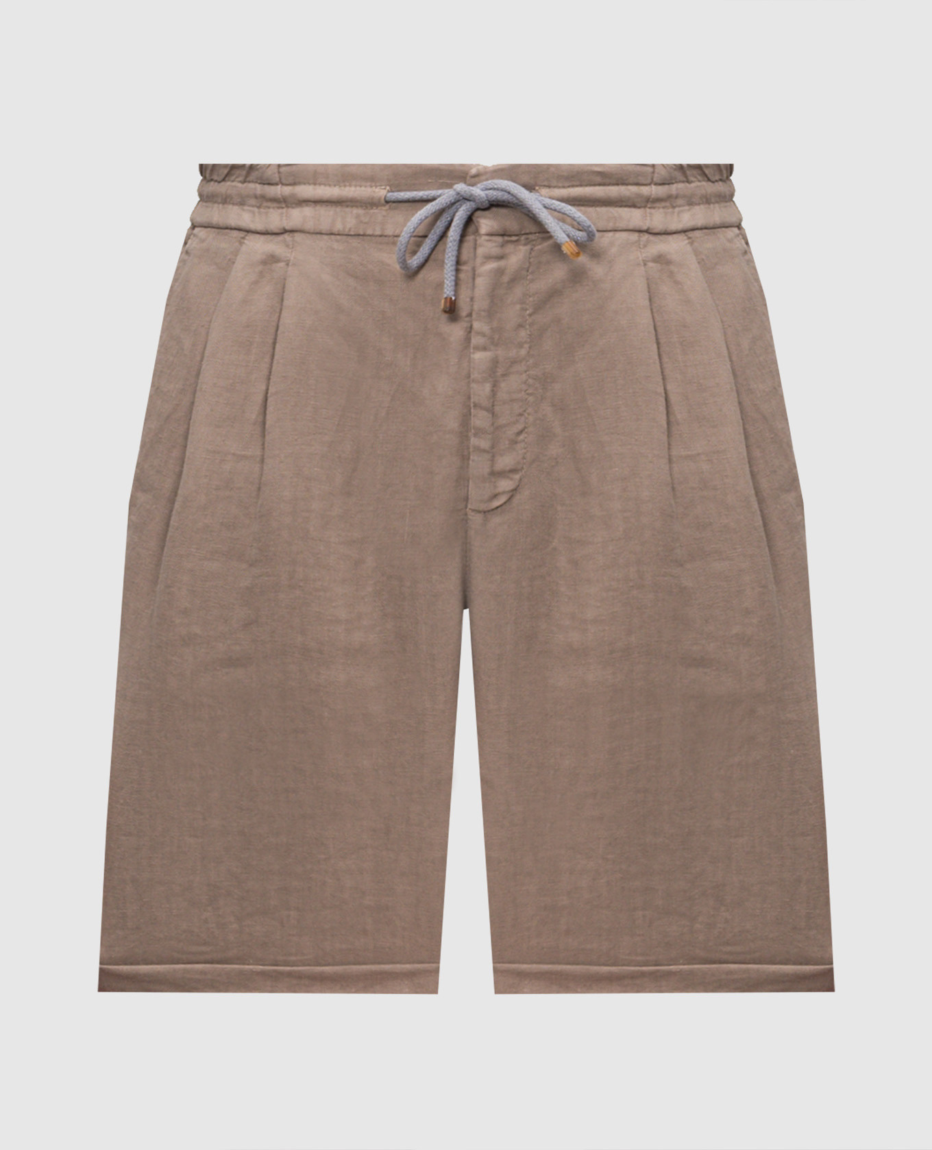 Brown linen shorts