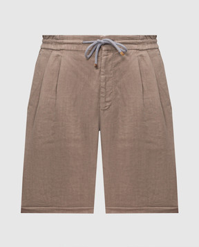 Brunello Cucinelli Brown linen shorts M243DU0020
