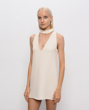 Valentino Beige silk dress with fringe 9B3AEC551MM