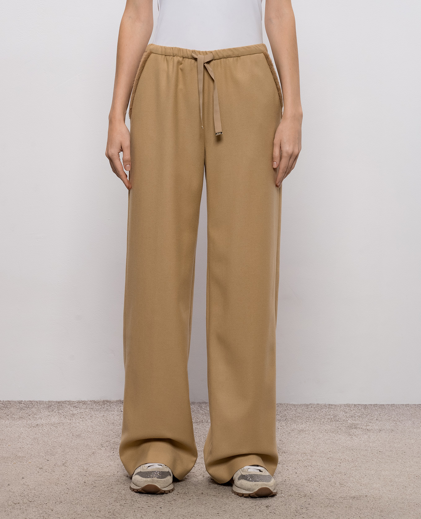 Beige wool pants Herno 3