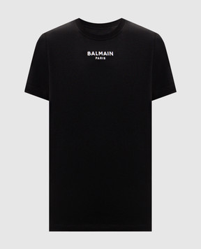 Balmain Black T-shirt with embroidered logo HF1EF000BD10