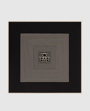 Toteme Black silk scarf with monogram 211853801