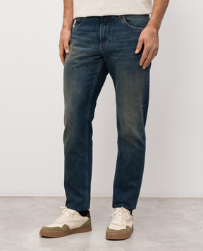 Dolce&Gabbana Blue distressed jeans with logo patch GYJCCDG8OL5