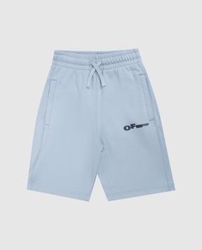 Off-White Children's blue shorts with Off logo print 44BCI001S26F004