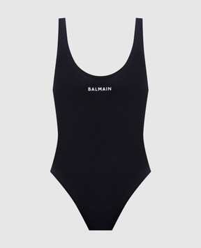 Balmain Black swimsuit with logo print BKBG72490