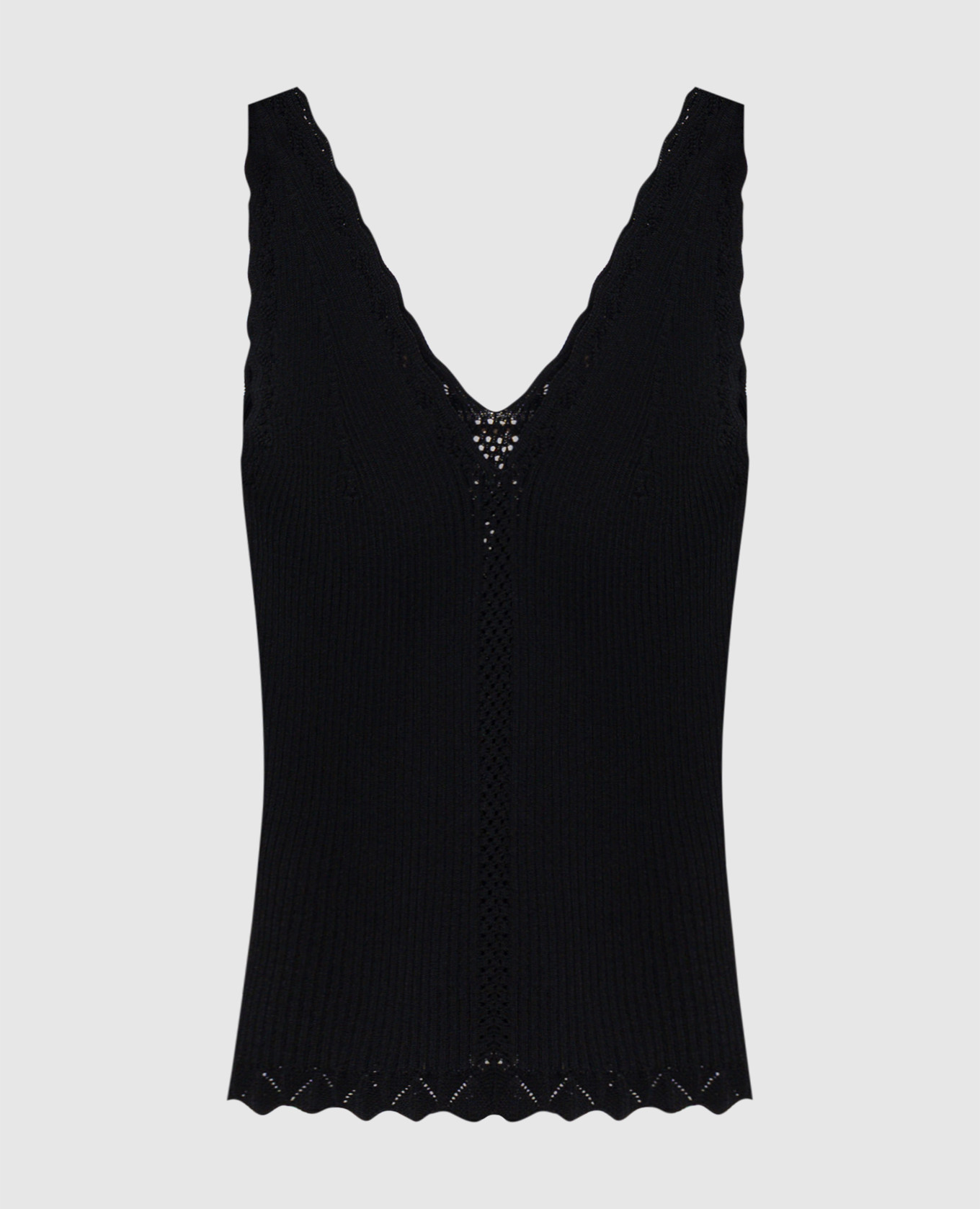 Black top with openwork pattern