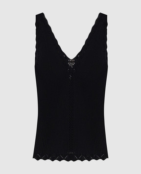 Twinset Black top with openwork pattern 261TT3122
