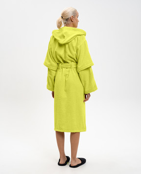 Off-White Yellow terry bathrobe with pattern OHZB012T25FAB001