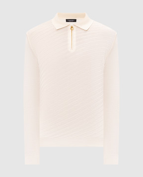 Stefano Ricci Ivory wool, silk and cashmere polo KE08023P30E26373