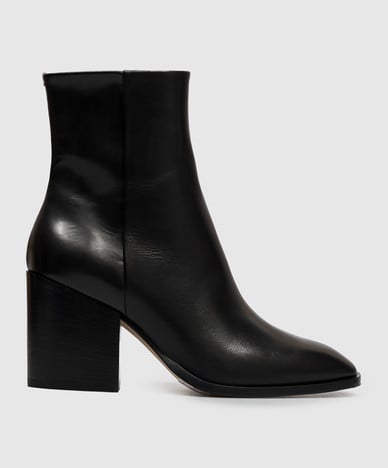 Bottines Leandra en cuir noir