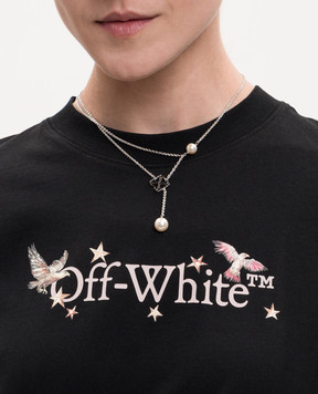 Off-White Silver chain with beads and Arrow emblem OWOB140S26MET001
