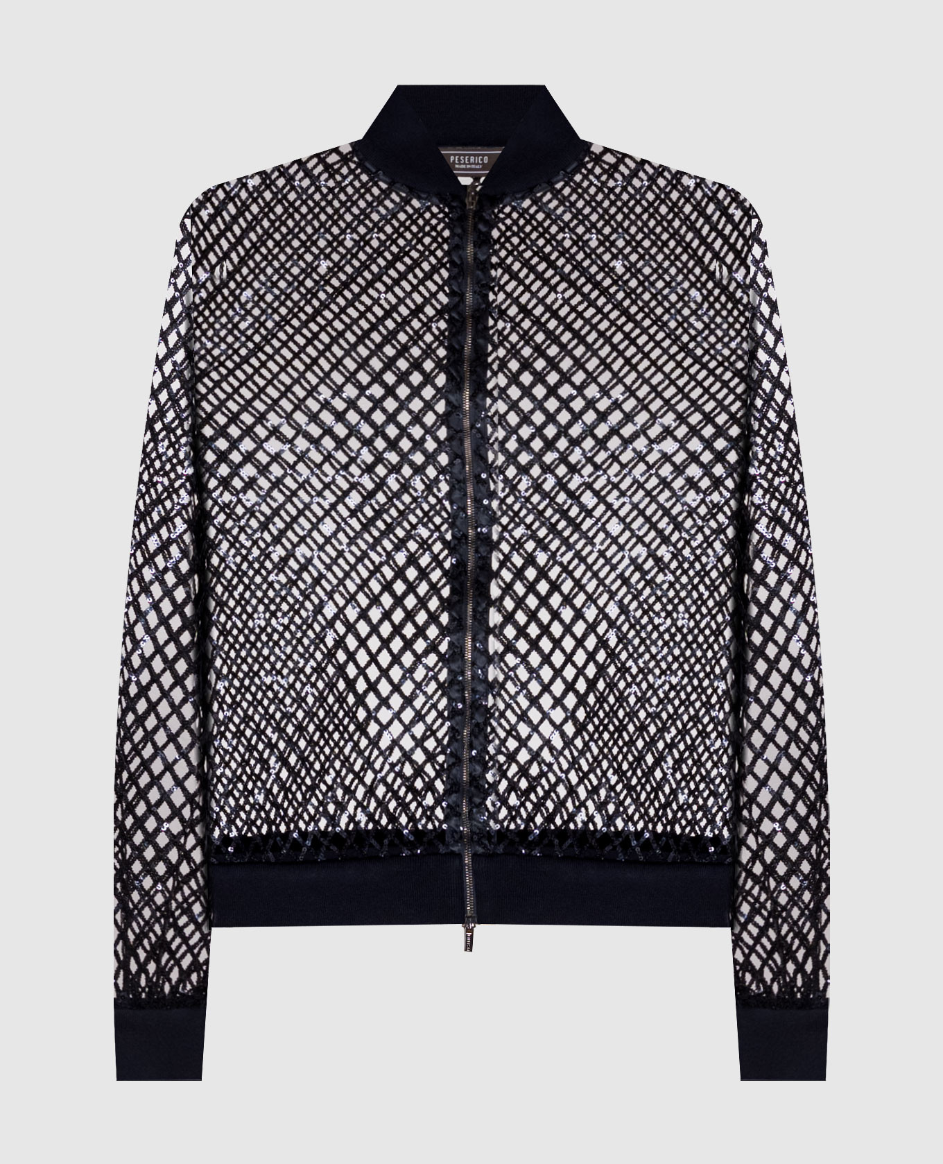 Blue openwork sequin cardigan