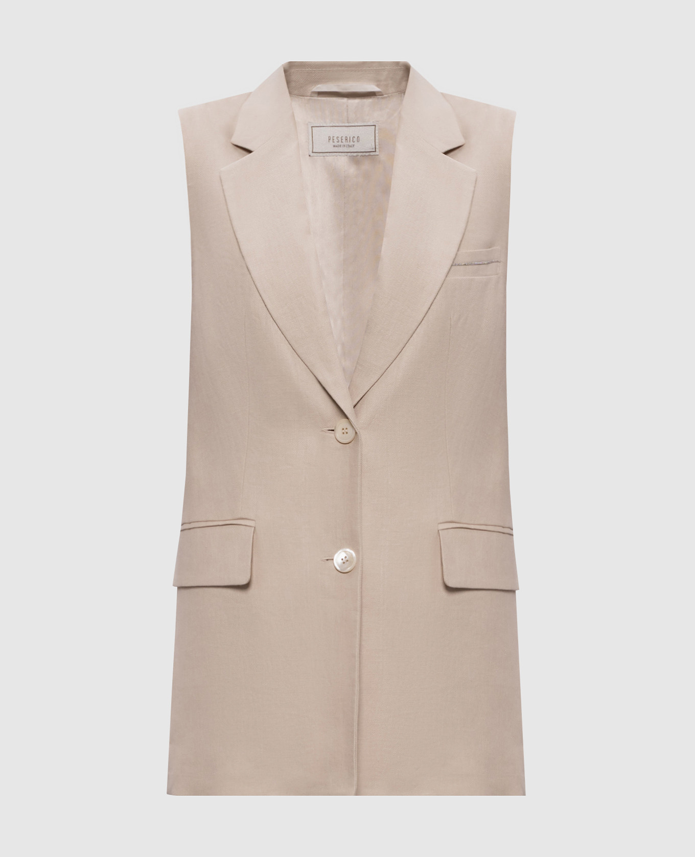 Beige linen vest