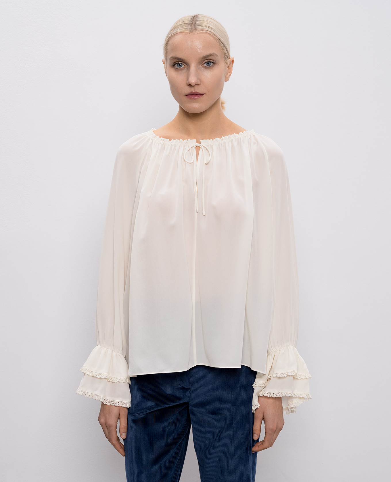 White silk blouse MENDOZA Momoni 3