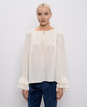 Momoni White silk blouse MENDOZA MOBL009MO05
