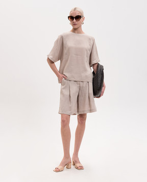 MooRER IVANA beige linen shorts IVANAJGLX