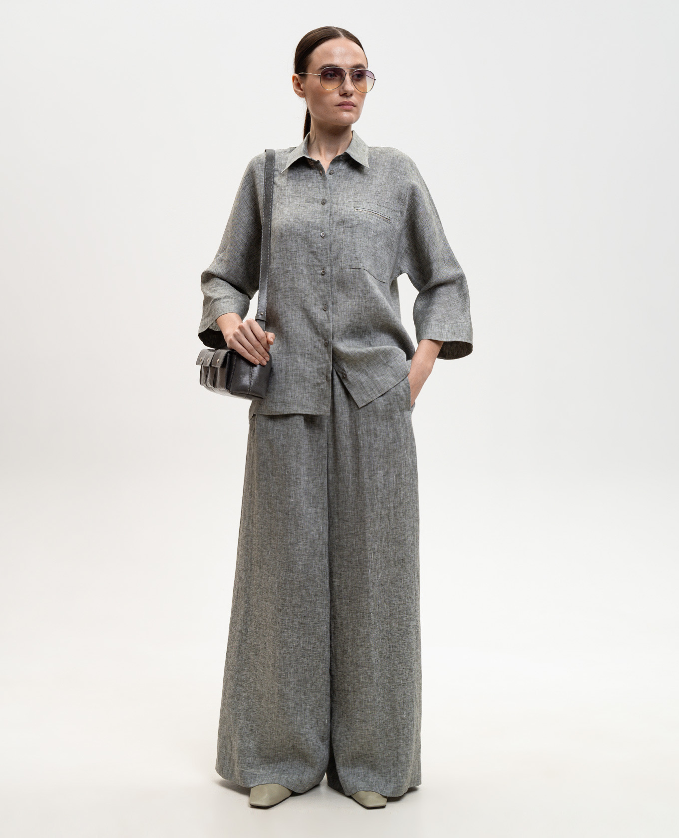 Gray linen palazzo Peserico 2