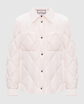 Peserico Pink quilted jacket with monil chain S2340306984