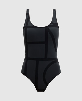 Toteme Black swimsuit with monogram print 213842795