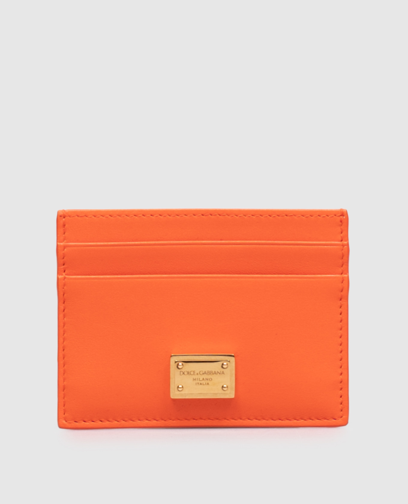 Dauphine orange leather cardholder
