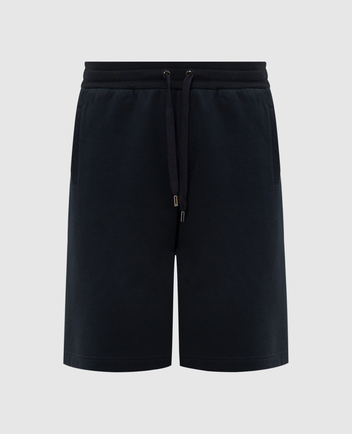 Navy shorts with monogram logo patch