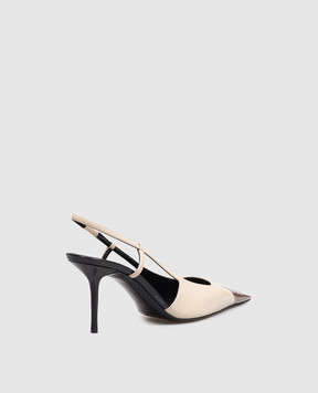Saint Laurent JEANNE ivory leather slingbacks 869550AAFGC