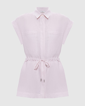 Peserico Pink linen shirt with monil chain S0631902600