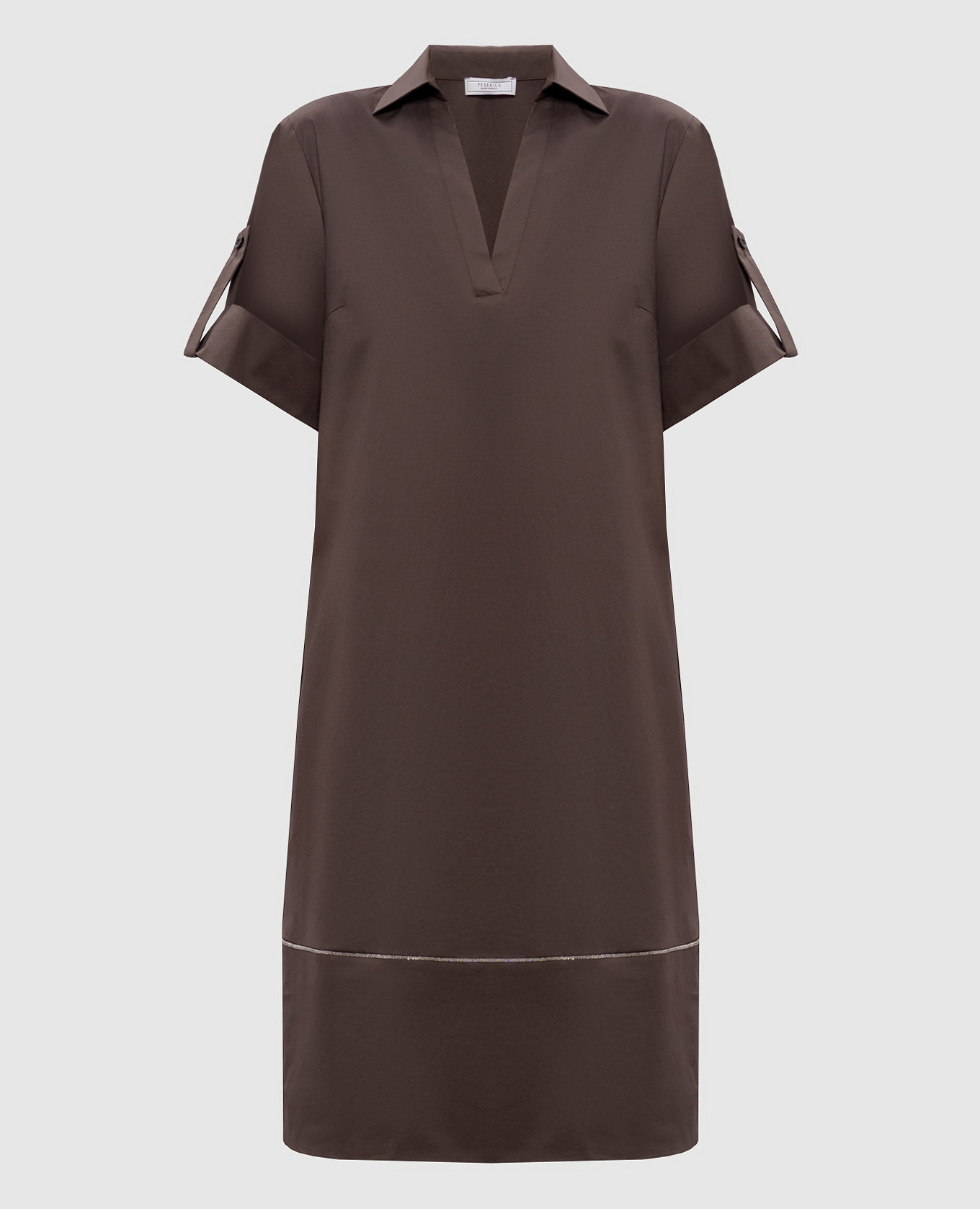 Brown dress with monil chain