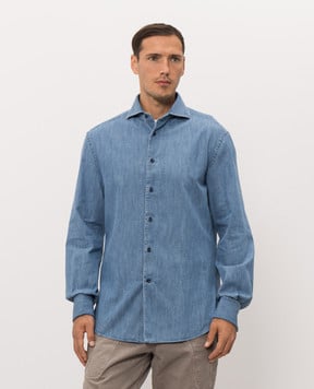 Brunello Cucinelli Blue denim shirt MH192S1898