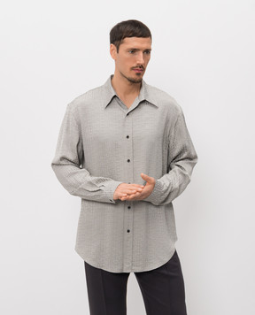 Balmain Gray shirt with monogram pattern GH1HS555VI74