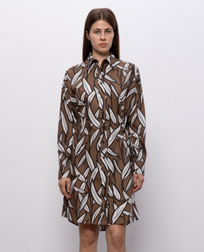 Brunello Cucinelli Brown printed shirt dress MP184A5486