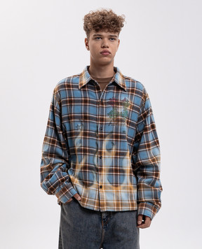 AMIRI Blue checkered shirt with print AMTOSH1187