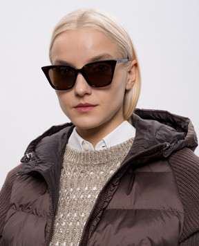 Alexander McQueen Brown sunglasses with logo print 861667J0749