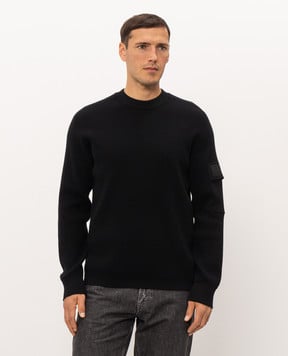 C.P. Company Metropolis Black sweater with wool LKN040A005528A