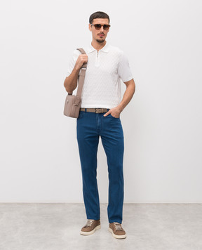 Stefano Ricci Blue jeans with branded patch MFT61B1180TR104L