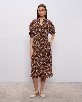 Max Mara Weekend Brown WKDDOLMEN silk shirt dress WKDDOLMEN