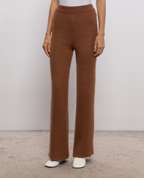 Rowen Rose Brown flared pants with wool RRK042