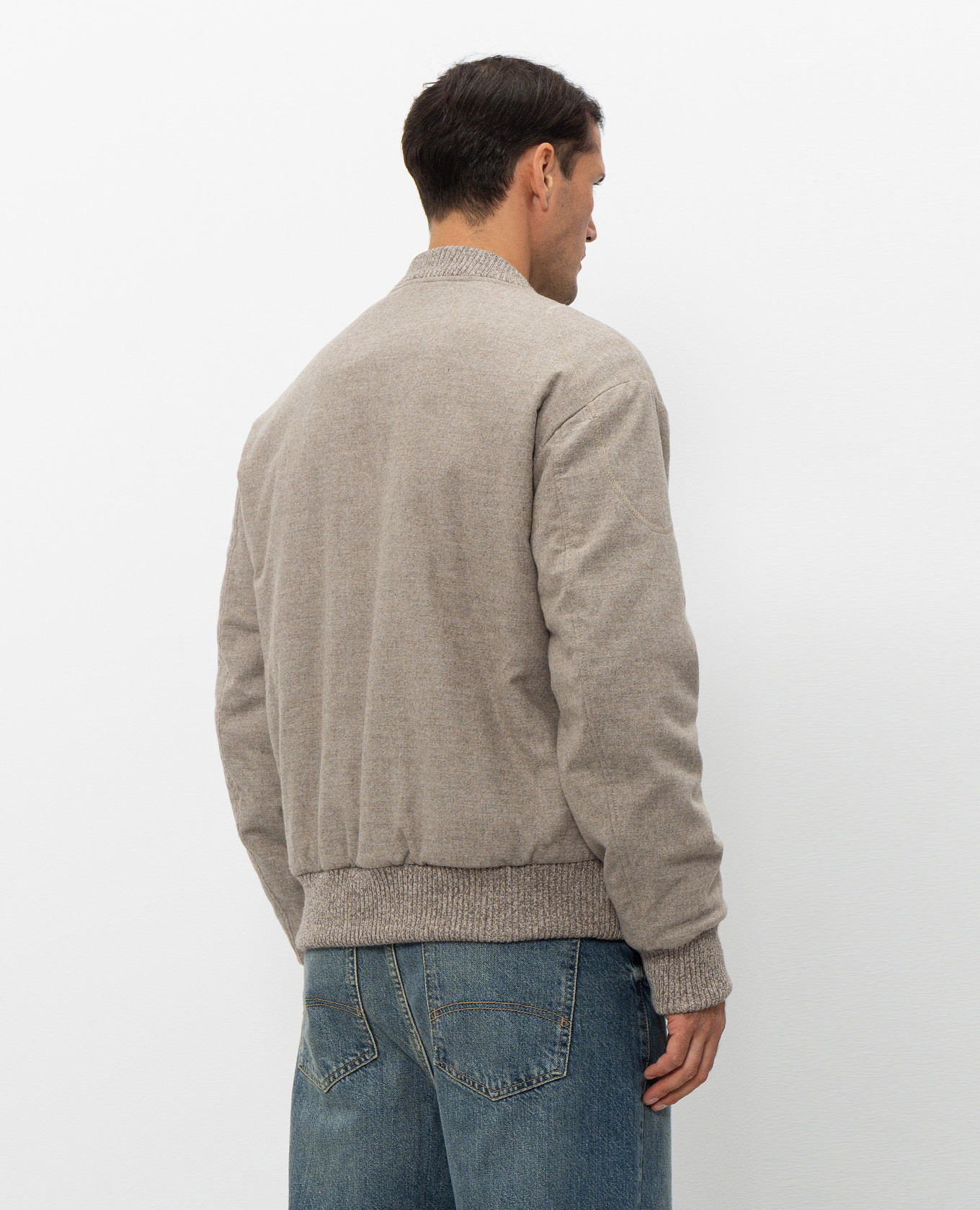 Beige bomber jacket with wool Iceberg 4