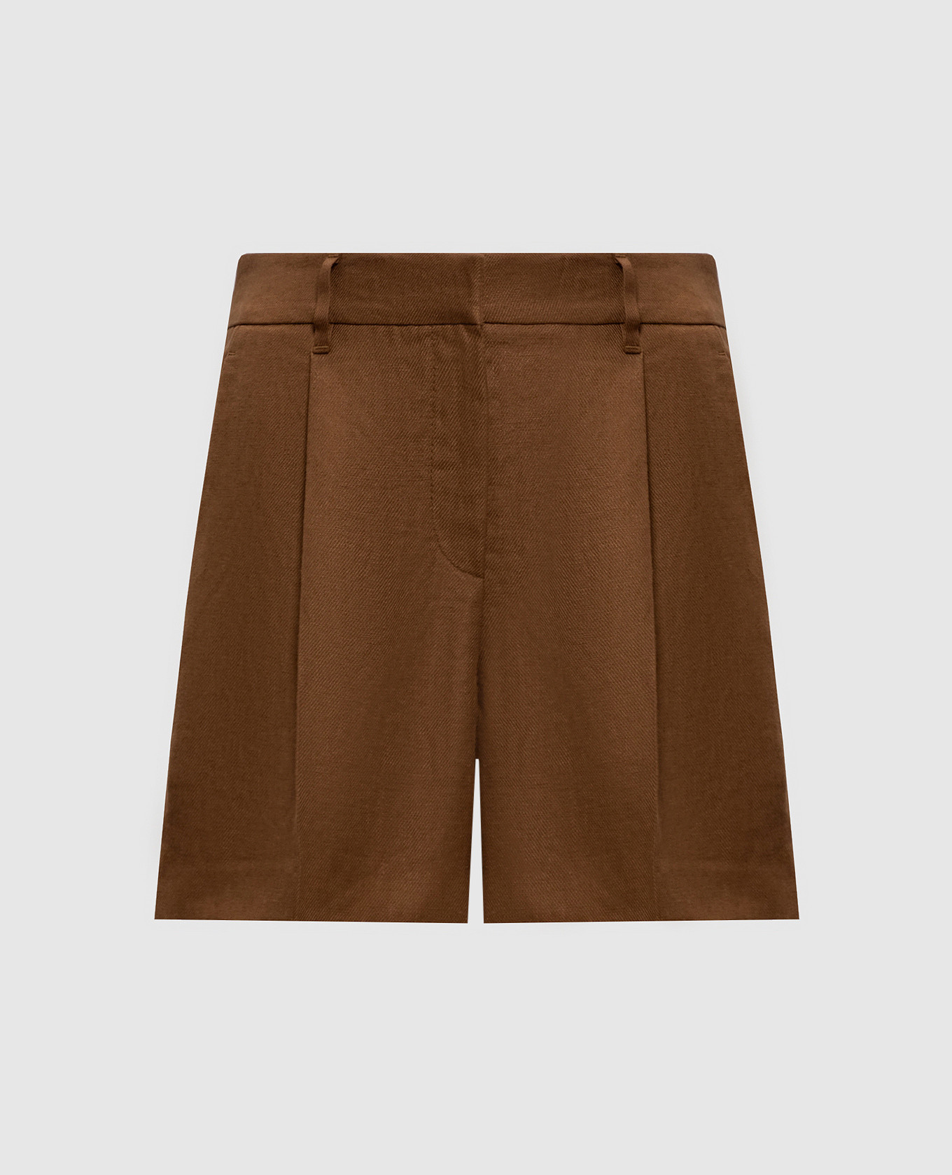 Brown linen shorts