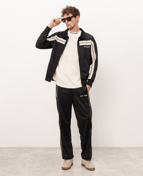Palm Angels Black sports jacket with logo embroidery PAMBD003FB001