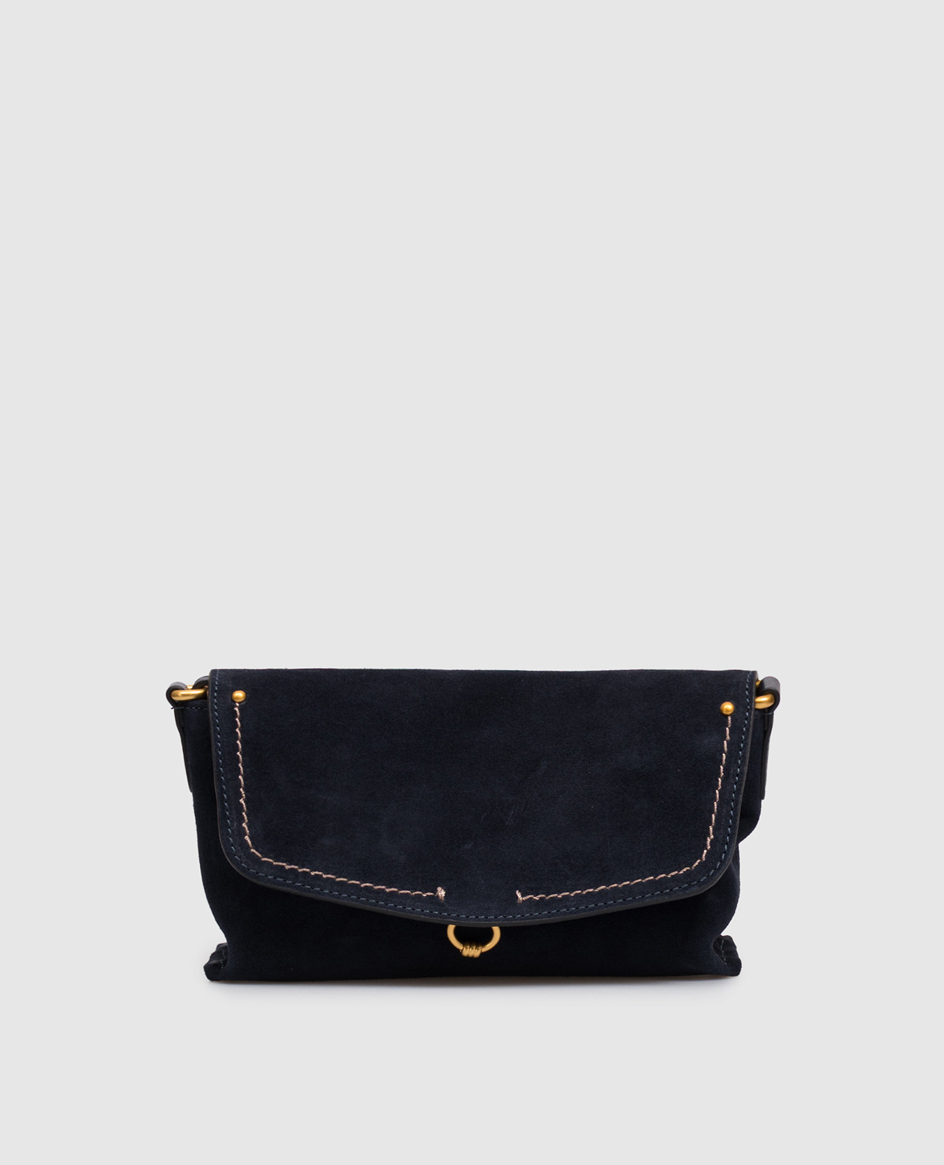 Eugenia blue suede crossbody bag