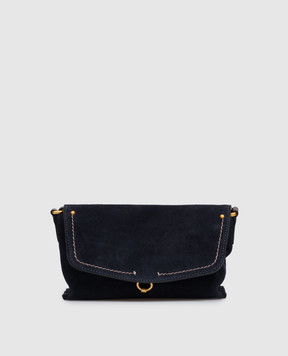 Gianni Chiarini Eugenia blue suede crossbody bag BS12310CMPL