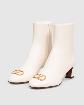 Valentino White leather ankle boots with logo 7W2S0ML2DSH
