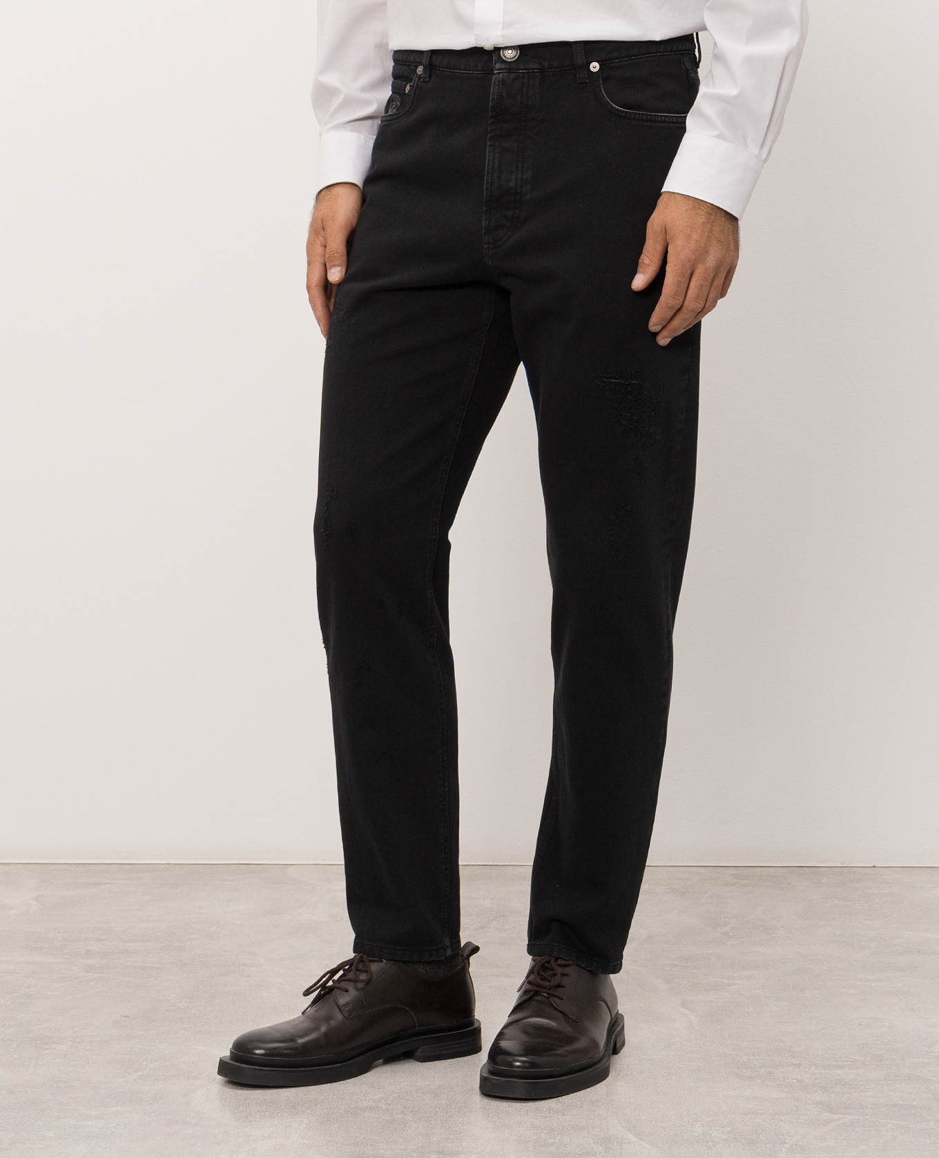Black jeans with holes Brunello Cucinelli 3