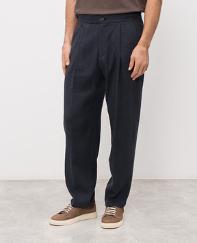 Herno Blue linen pants PT000202U17155S