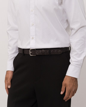Bottega Veneta Brown Intrecciato leather belt 855892VCPQ4