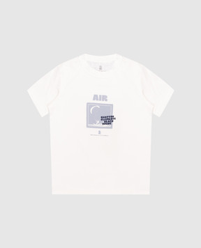Brunello Cucinelli Children's white T-shirt with Air print B0B13T186A