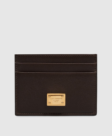 Brown leather cardholder