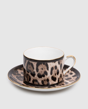 Dolce&Gabbana Leopard print porcelain tea cup and saucer set TC0093TCA71